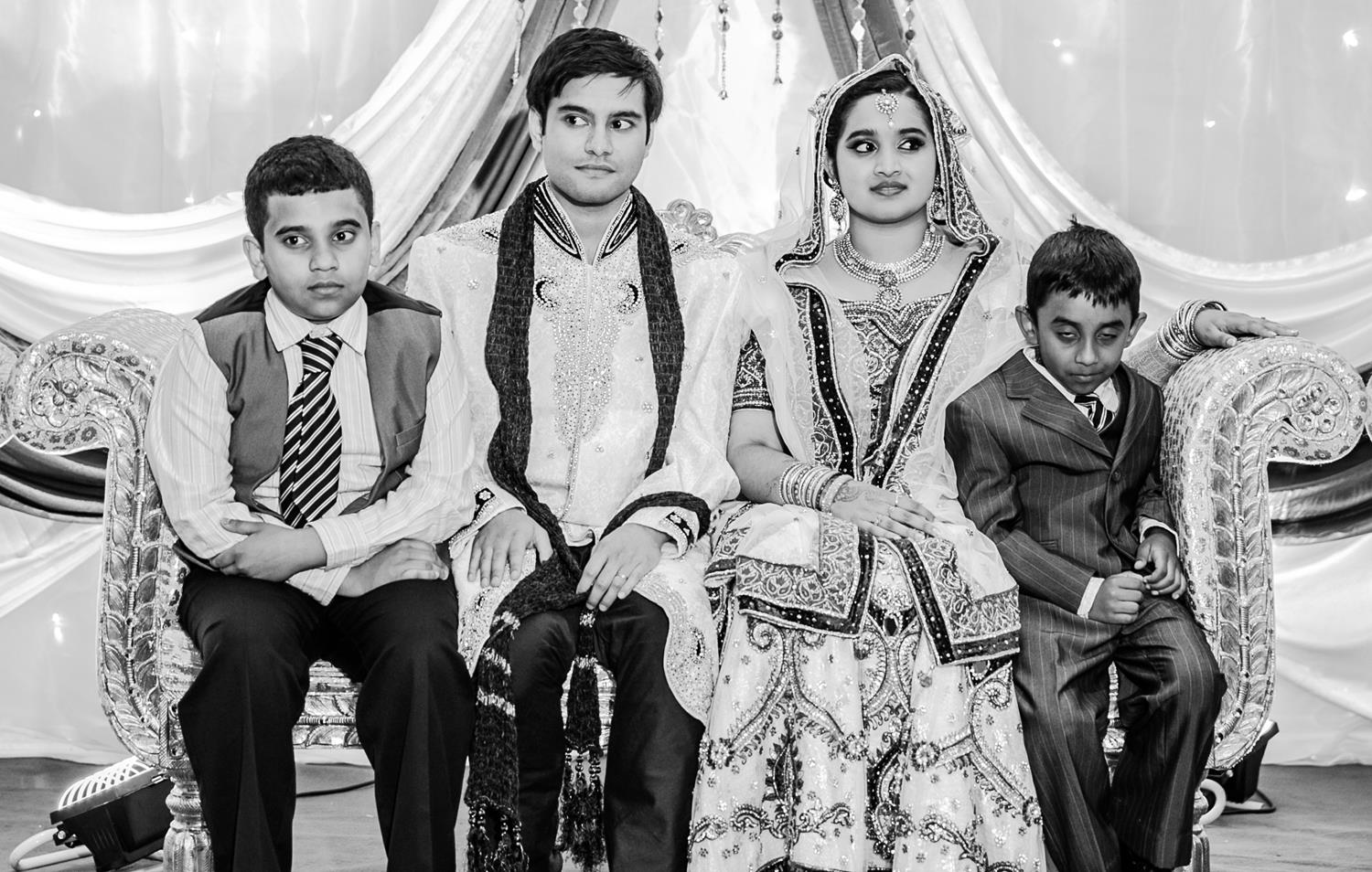 Black and White Wedding Photography of Bride and Groom by MAKSAM London Photographer