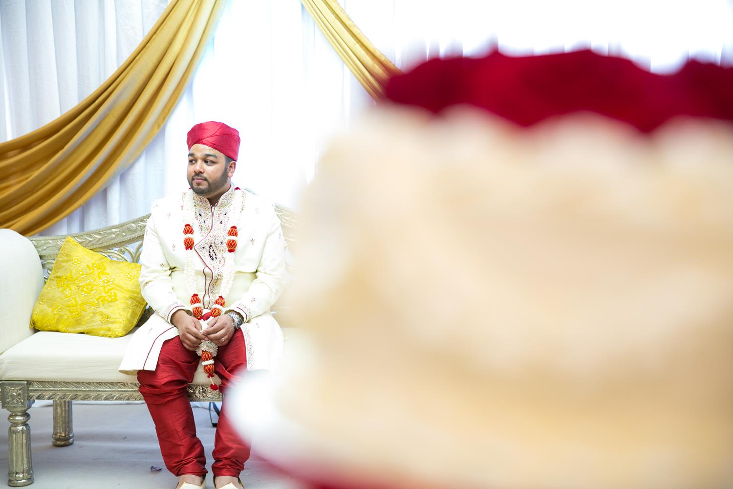 Wedding Photography of Groom at Bengali Wedding by MAKSAM London Photographer