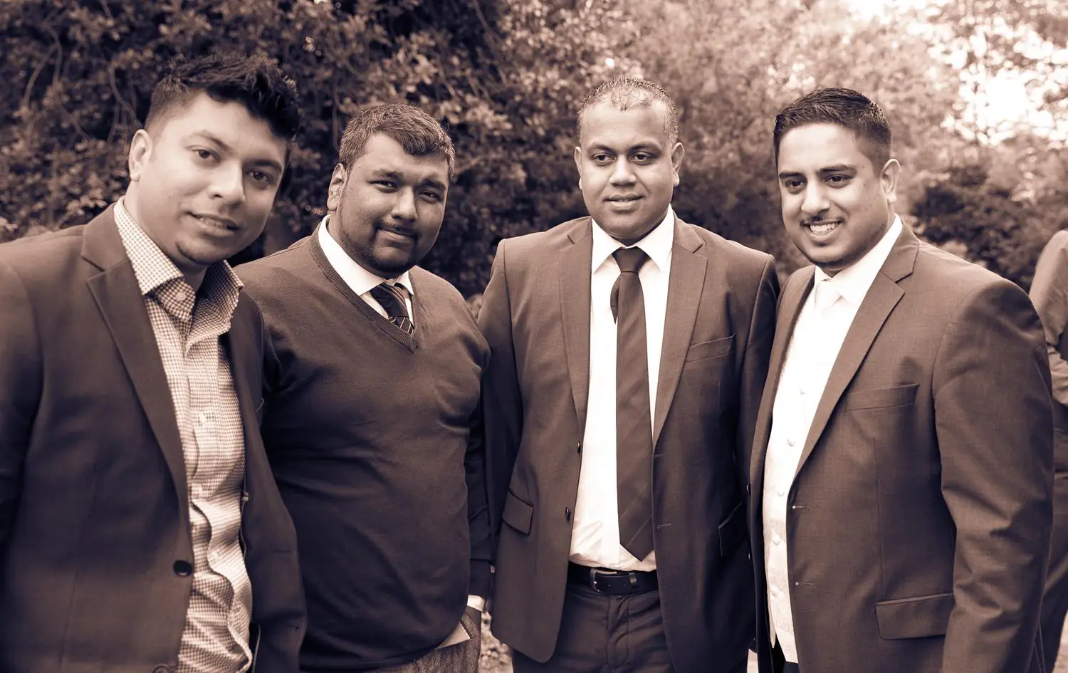 Tan brown Registry Photography of groom and friends by MAKSAM Photography