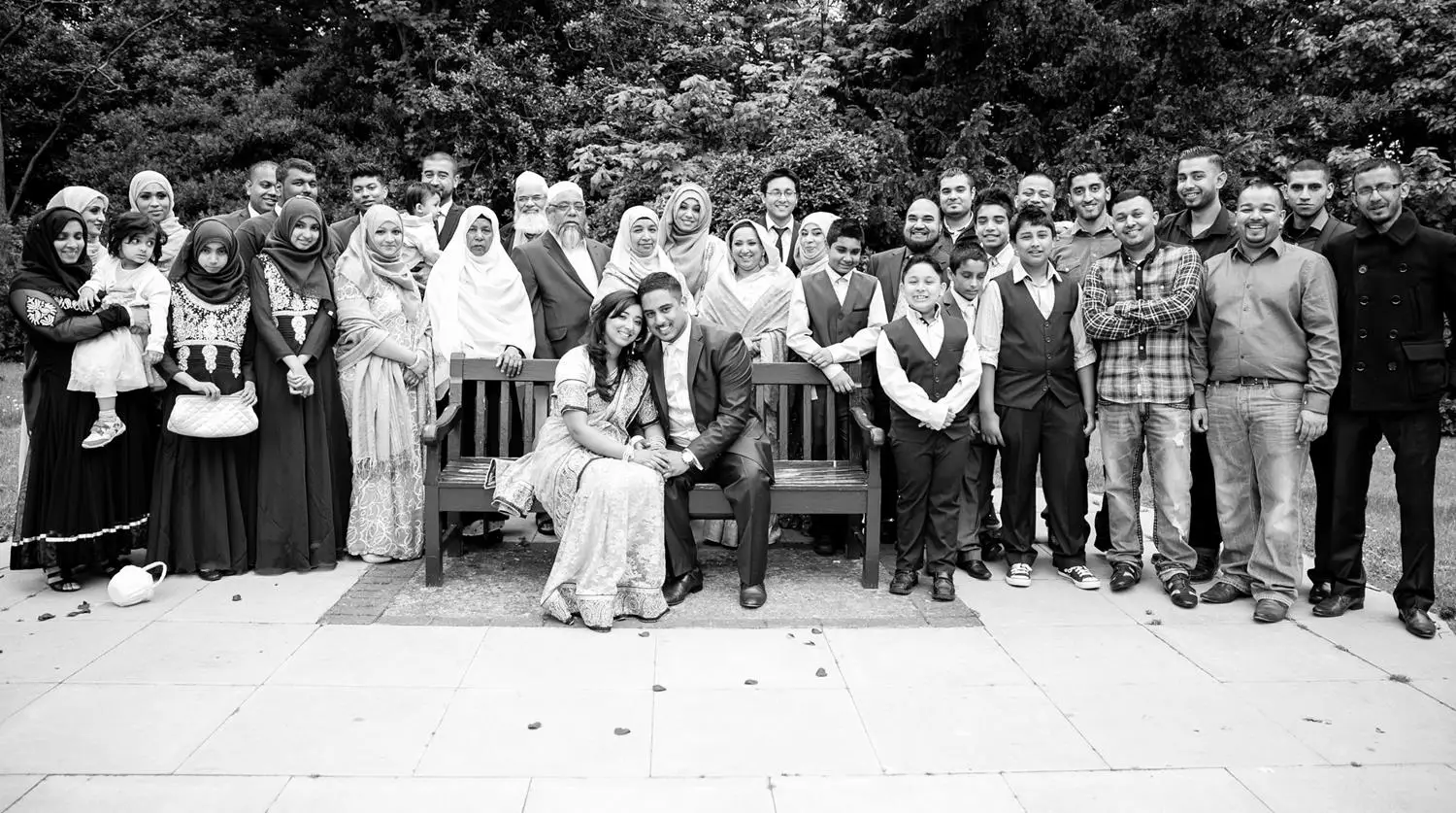 Black and White group Registry Photograph of family by MAKSAM Photography