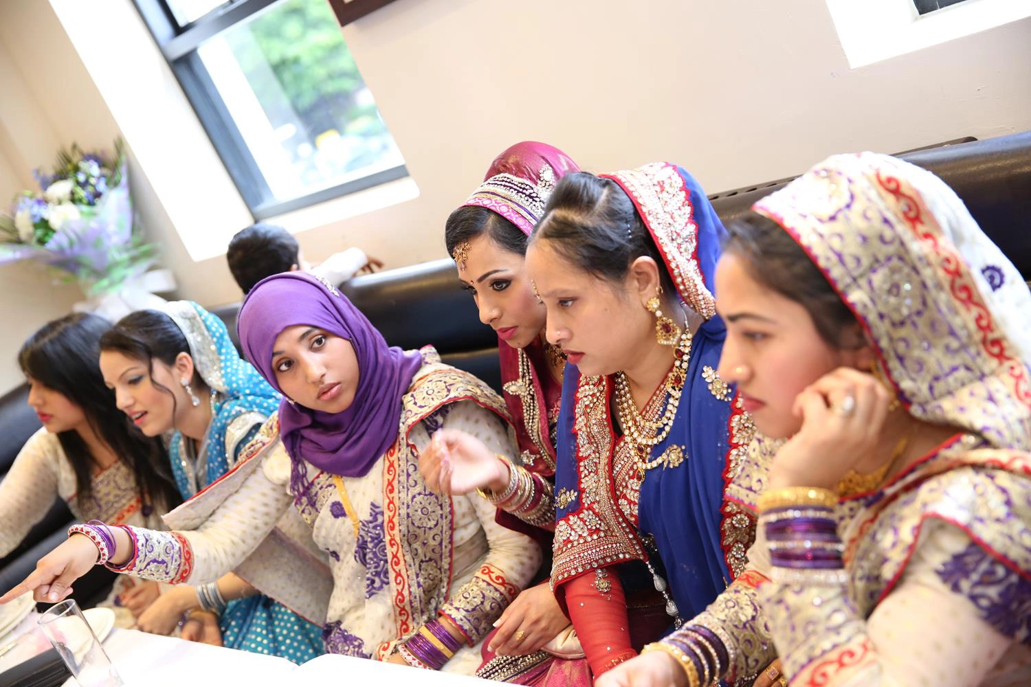 Asian Bride at Asian Wedding with friends by MAKSAM Photography